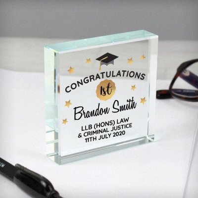 (image for) Personalised Congratulations Graduation Large Crystal Token