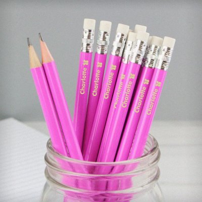 (image for) Personalised Butterfly Motif Pink Pencils