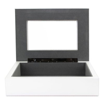 (image for) Personalised Silver Cross White Wooden Keepsake Box