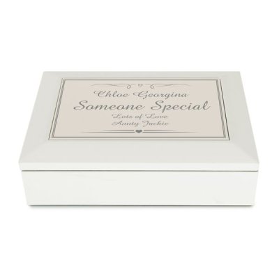 (image for) Personalised Silver Elegant Wooden Jewellery Box