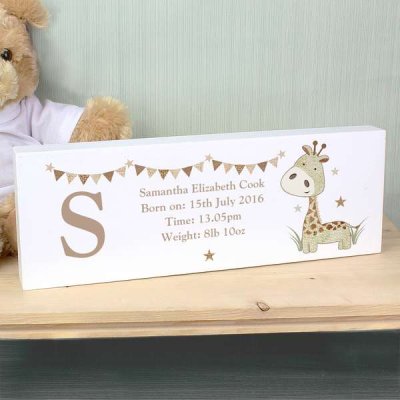 (image for) Personalised Hessian Giraffe Mantel Block