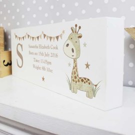 (image for) Personalised Hessian Giraffe Mantel Block