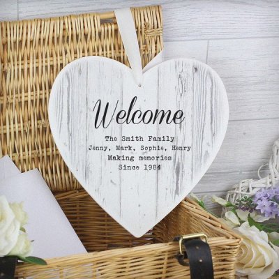 (image for) Personalised Rustic Large Wooden Heart Decoration