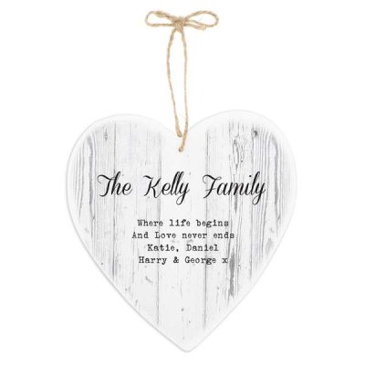 (image for) Personalised Rustic Large Wooden Heart Decoration