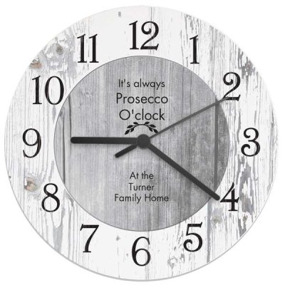 (image for) Personalised Any Message Shabby Chic Large Wooden Clock