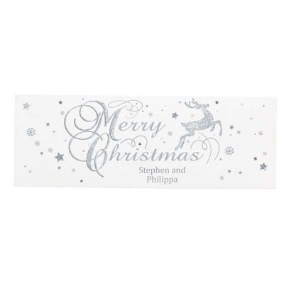 (image for) Personalised Silver Reindeer Mantel Block