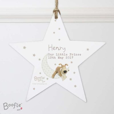 (image for) Personalised Boofle Baby Wooden Star Decoration