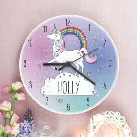 (image for) Personalised Unicorn Wooden Clock