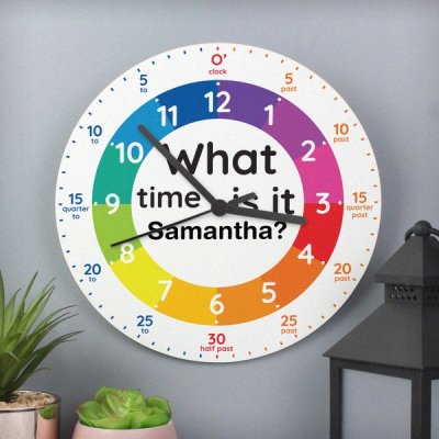 (image for) Personalised What time is it? Wooden Clock