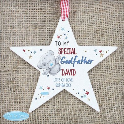 (image for) Personalised Me to You Godfather Wooden Star Decoration