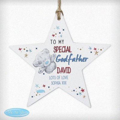 (image for) Personalised Me to You Godfather Wooden Star Decoration