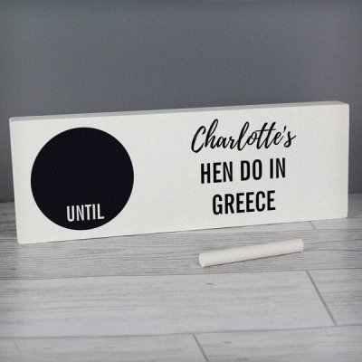 (image for) Personalised Classic Chalk Countdown Wooden Block Sign