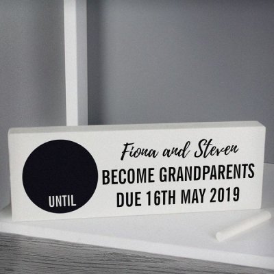 (image for) Personalised Classic Chalk Countdown Wooden Block Sign