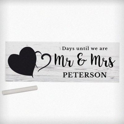 (image for) Personalised Rustic Chalk Countdown Wooden Block Sign