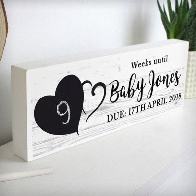 (image for) Personalised Rustic Chalk Countdown Wooden Block Sign