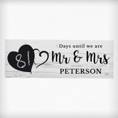 (image for) Personalised Rustic Chalk Countdown Wooden Block Sign