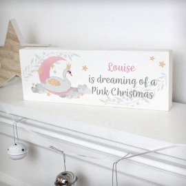 (image for) Personalised Swan Lake Wooden Block Sign