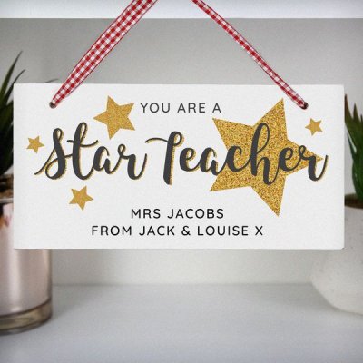 (image for) Personalised You Are A Star Teacher Wooden Sign