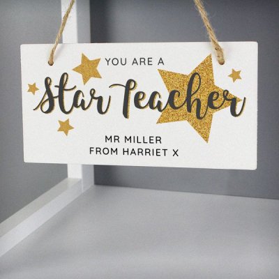 (image for) Personalised You Are A Star Teacher Wooden Sign