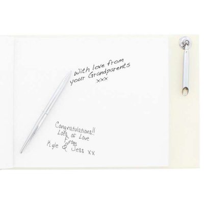 (image for) Personalised Hardback Guest Book & Pen Swirl Design