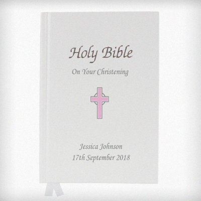 (image for) Personalised Pink Cross Bible