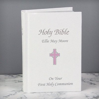 (image for) Personalised Pink Cross Bible