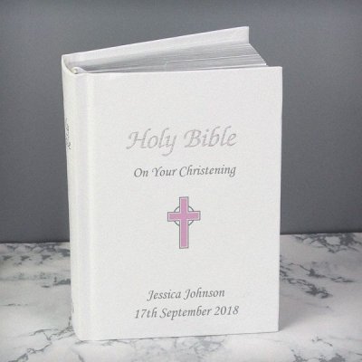 (image for) Personalised Pink Cross Bible