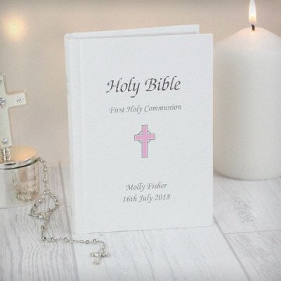 (image for) Personalised Pink Cross Bible