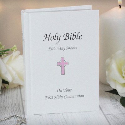 (image for) Personalised Pink Cross Bible