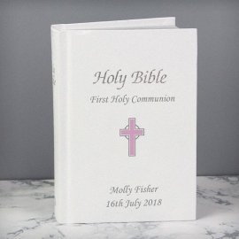 (image for) Personalised Pink Cross Bible