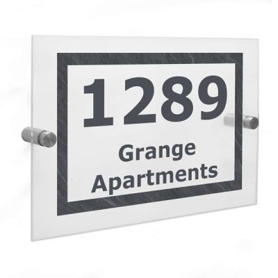 (image for) Personalised Marble Acrylic House Sign