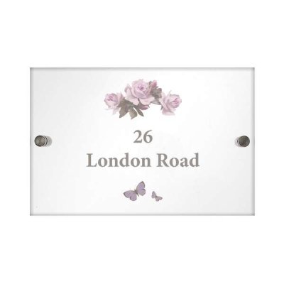 (image for) Personalised Vintage Rose Acrylic House Sign