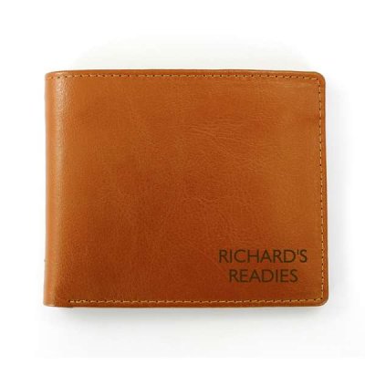 (image for) Personalised Message Tan Leather Wallet