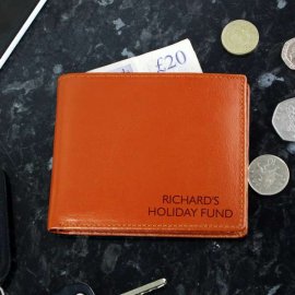 (image for) Personalised Message Tan Leather Wallet