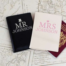 (image for) Personalised Mr & Mrs Passport Holders Set