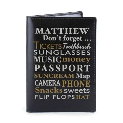 (image for) Personalised Dont Forget... Black Passport Holder