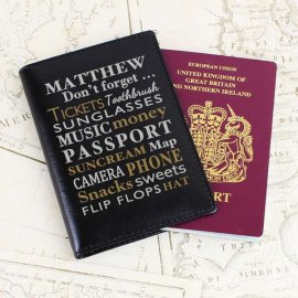 (image for) Personalised Dont Forget... Black Passport Holder