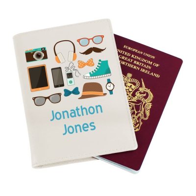 (image for) Personalised Male Essentials Cream Passport Holder