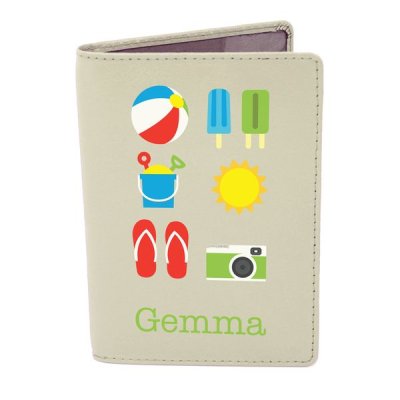 (image for) Personalised Bright Travel Cream Passport Holder