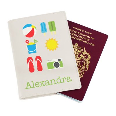 (image for) Personalised Bright Travel Cream Passport Holder