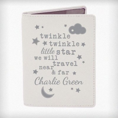 (image for) Personalised Twinkle Twinkle Cream Passport Holder