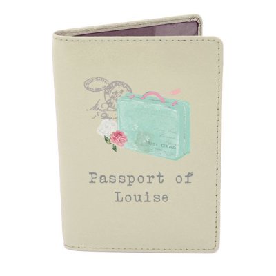 (image for) Personalised Vintage Pastel Travel Cream Passport Holder