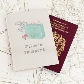 (image for) Personalised Vintage Pastel Travel Cream Passport Holder