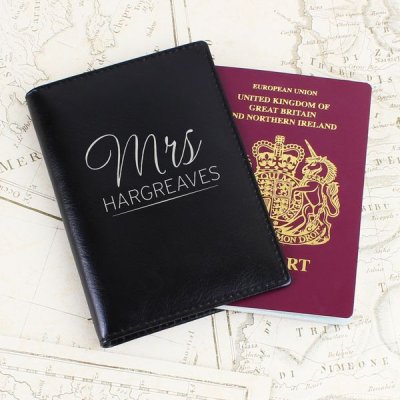 (image for) Personalised Mr & Mrs Black Passport Holders