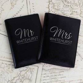 (image for) Personalised Mr & Mrs Black Passport Holders