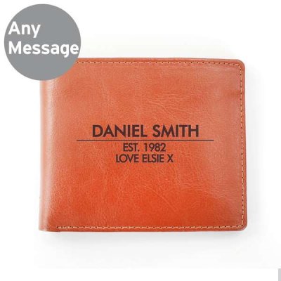 (image for) Personalised Classic Tan Leather Wallet