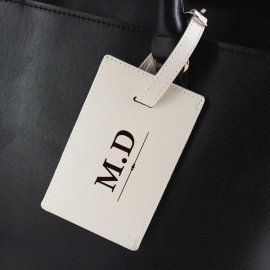 (image for) Personalised Classic Initials Cream Luggage Tag