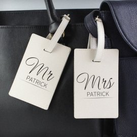 (image for) Personalised Mr & Mrs Classic Cream Luggage Tags