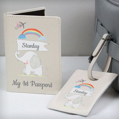 (image for) Personalised My 1st Cream Passport Holder & Luggage Tag Set