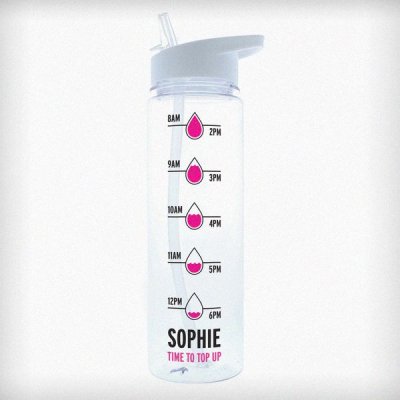 (image for) Personalised Pink 'Hydration Tracker' Island Water Bottle